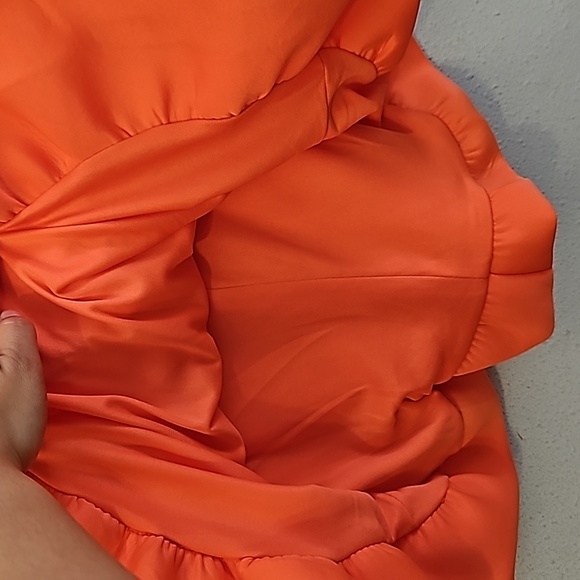 NWOT ASOS Orange Bubble Hem Mini Dress SZ 10 - Picture 8 of 9